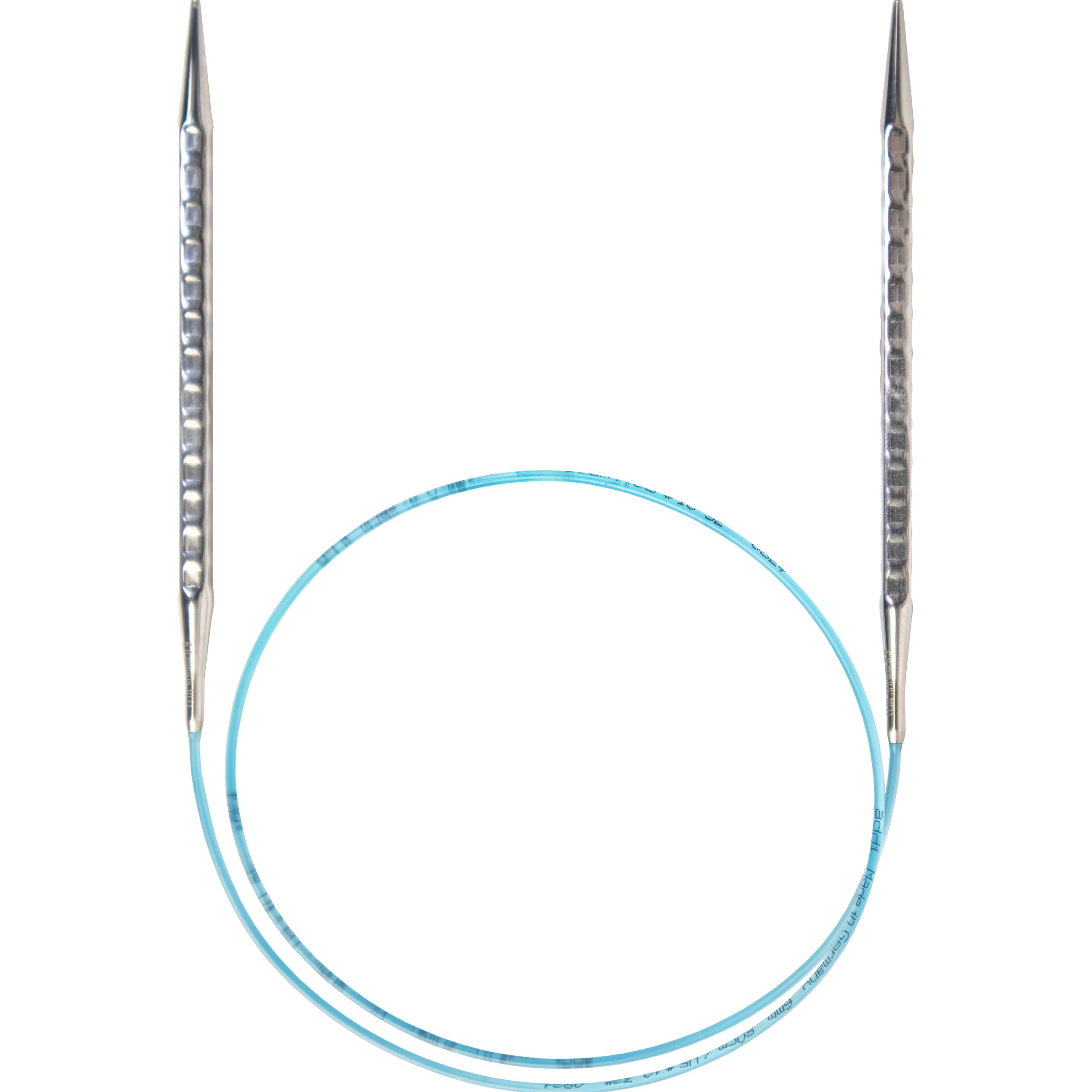 skacel by addi Rocket 2 (Squared) Circular Knitting Needles, Fixed 16 Inch (40 cm) Plated Brass Tips with Flexible Nylon Cord, 3.75 mm (US Size 5)