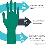UNIGLOVES PRO.TECT Green HD+ Nitrile Extended Cuff Ultra Heavy Duty Powder Free view 2