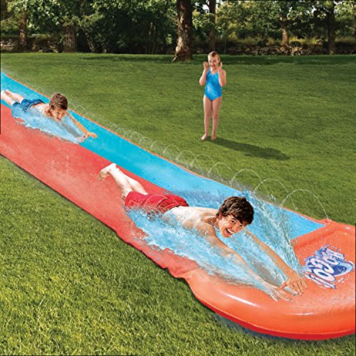 Benlet Kids Outdoor Water Slides, 18ft Inflatable Long Water Slider w/Drench Pool for All Family Toddler & Children (Two Person)