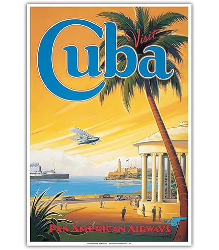 Amazon.com: Cuba Holiday Isle Of The Tropics Vintage Travel Print