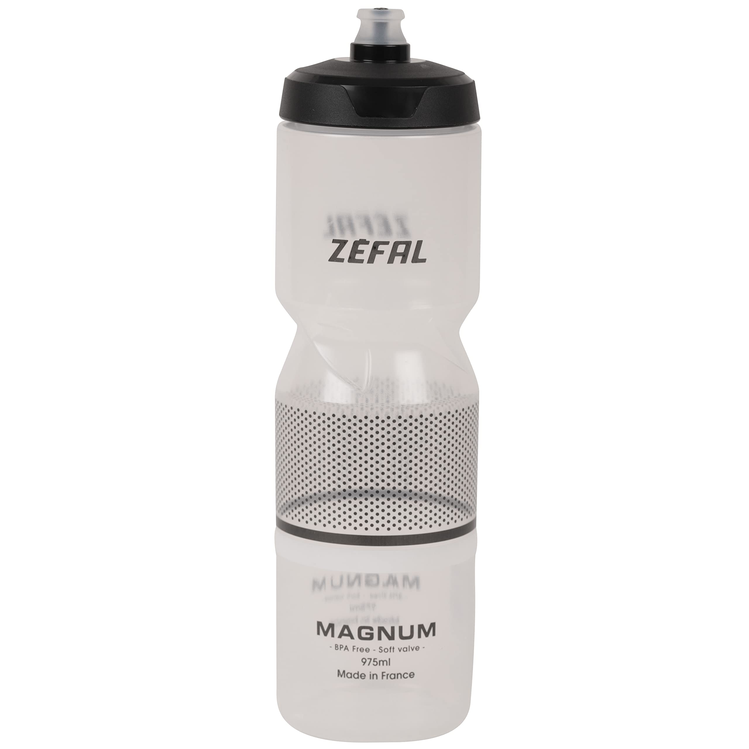 Photo 1 of Zefal Magnum 975ml Bike Water Bottle – Translucent Black – High Capacity, Soft Cap & Nozzle, BPA-Free, Odorless Polypropylene, Fits Most Bottle Cages – Made in France