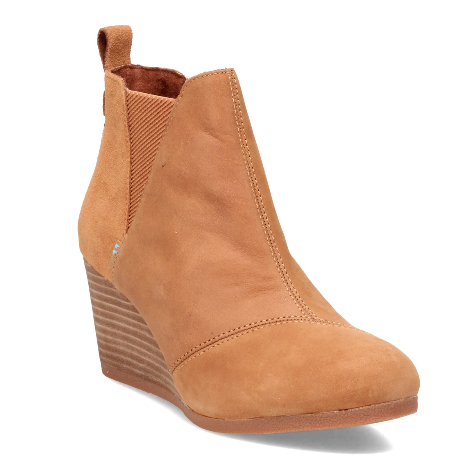 Women’s TOMS Kelsey Wedge Chelsea Bootie Tan Oiled Nubuck/Suede