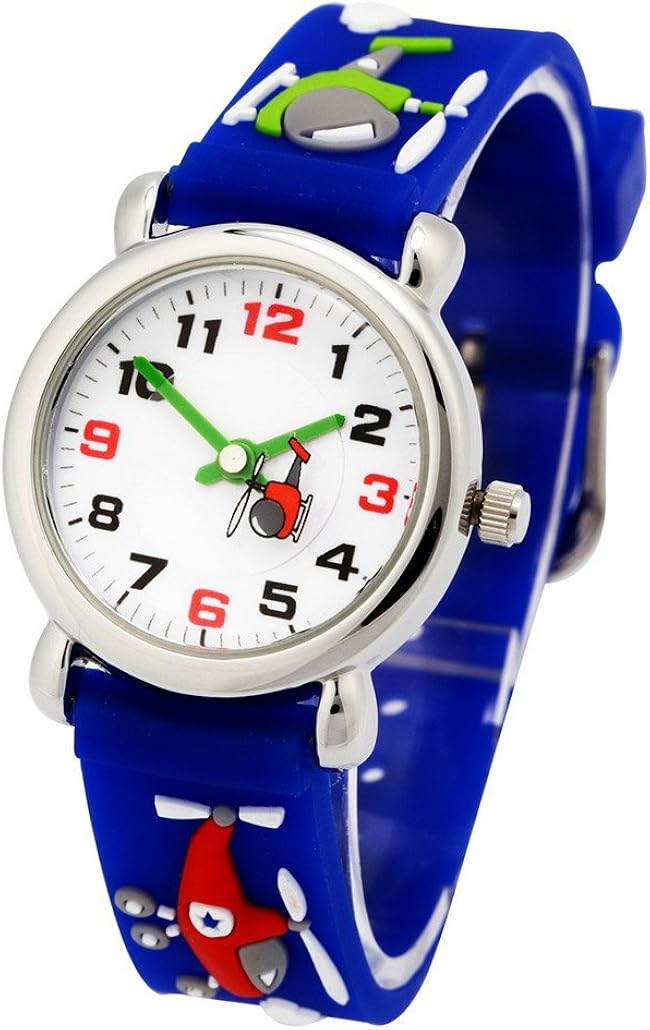 Reloj para Niños de Pulsera con Dibujo Helicóptero 3D Analógico Cartoon