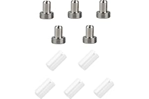 Duogalia 10 Pack Fiber Optical Accessories, 5 Pcs Fiber Optical Ceramic Core and 5 Pcs Mental Heads for Visual Fault Locator Fiber Optic Tester Light Meter Network Cable Tester Replace Accessories