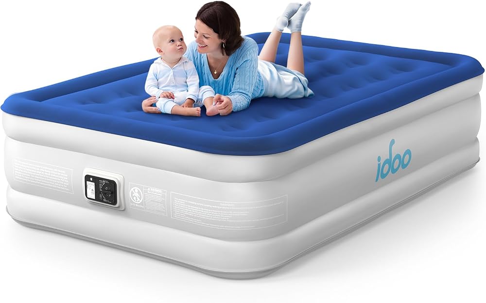 iDOO Inflatable Air Mattress Queen? 190x137x38cm Built-in Pump 295kg Load