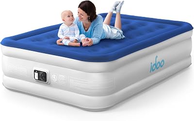 iDOO Inflatable Air Mattress Queen? 190x137x38cm Built-in Pump 295kg Load