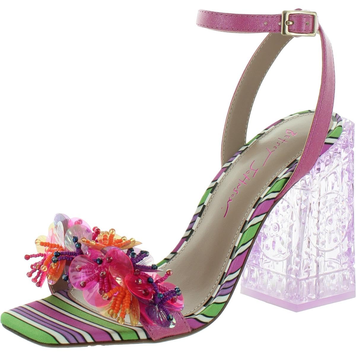 Betsey Johnson Women’s Quinta Heeled Sandal, Pink Multi, 6