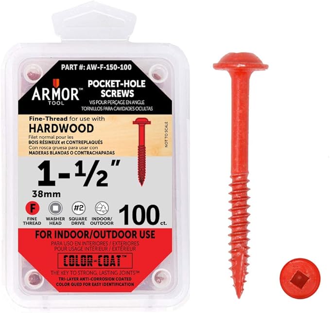 Pocket Hole Screw 38mm 100pk Home Improvement