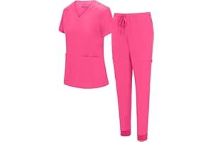 Natural Uniforms Womens Essential Cool Stretch Jogger Scrub Set with Regular and Petite Sizes
