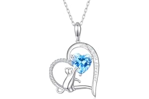 WOSTU Unicorn Necklace Forever Love Heart Paw Cat Sloth Koala Necklace for Women Girl Silver Plated with Colorful CZ Heart Pendant