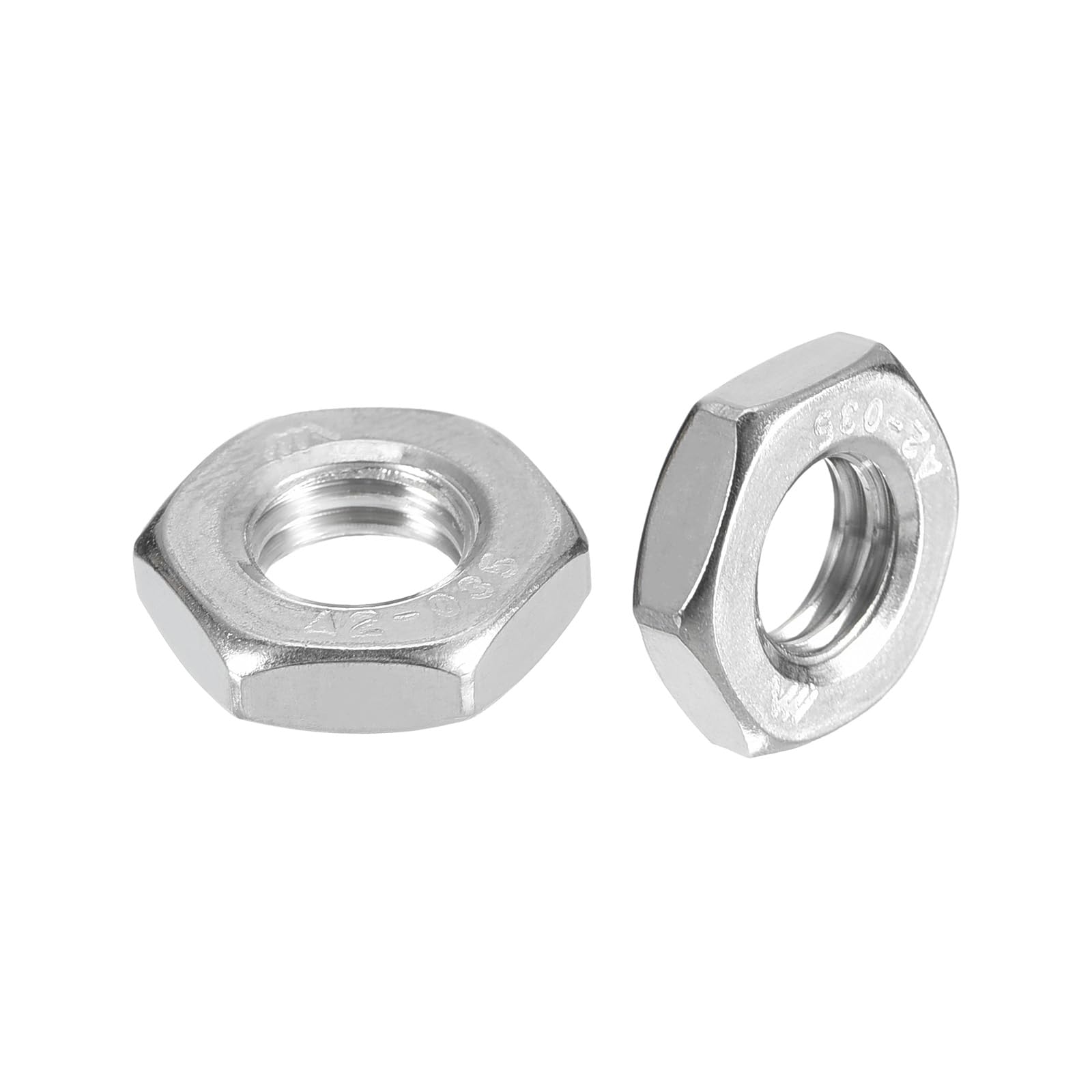 METALLIXITY Hex Nuts (M10x1.25mm) 20Pcs, 304 Stainless Steel Metric Fine Thread Hexagon Nut Hardware - for DIY Home Repair Machinery, Silver