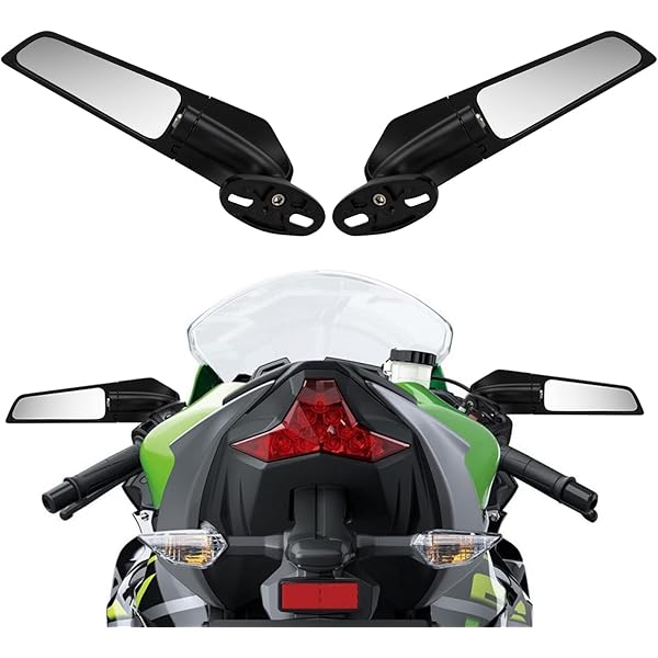 YITANA Rearview Mirror, Adjustable Stealth Wing Winglet Mirror, Rotating Side Mirror Winglet