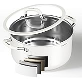 Stackbear Stockpot 6 Quart, Tri-Ply 18/10 Stainless Steel Stock Pot with Lid, Induction Ready Cooking Pot for All Cooktops, Dishwasher Safe Soup Pot for Kitchen, Home, Gift for Cooker Mom and Dad