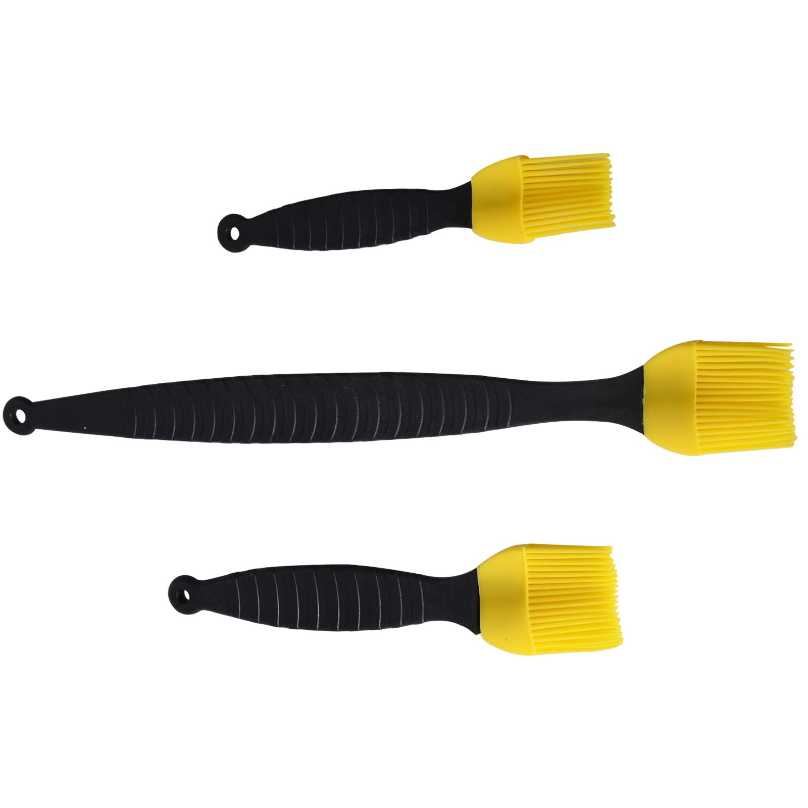 HOCHSTE Silicone Basting Brush, Set of 3 Pcs, Ideal for Puff Pastry, Baking BBQ, Grill Bakeware, Pastry Brushes for Bread and Oil Cooking