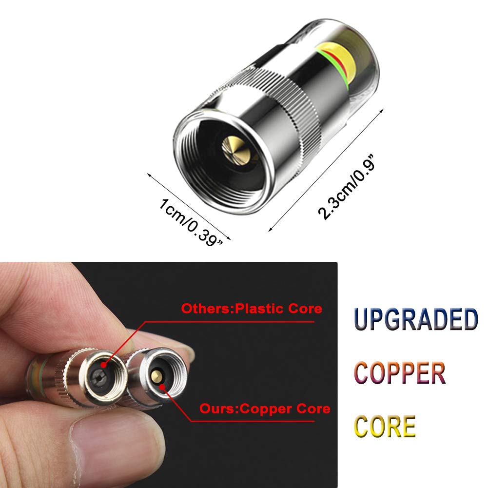 QUNQI STAR Tire Pressure Monitor Valve Caps Anti-Theft Sensor Indicator 3 Color Eye Alert for Car SUV Truck Motorcycles Vehicles (2 Set(8pcs))