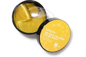 LIYALAN 24K Gold Under Eye Patches for Dark Circles and Puffiness Eye Mask Skin Care Products Eye Patches for Puffy Eyes Beauty Under Eye Treatment for Women 60Pcs…