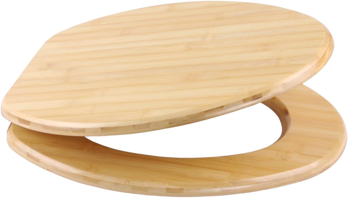 Sanilo Elongated Toilet Seat, Wide Choice of Slow Close Toilet Seats, Molded Wood, Strong Hinges (Bamboo) - - 