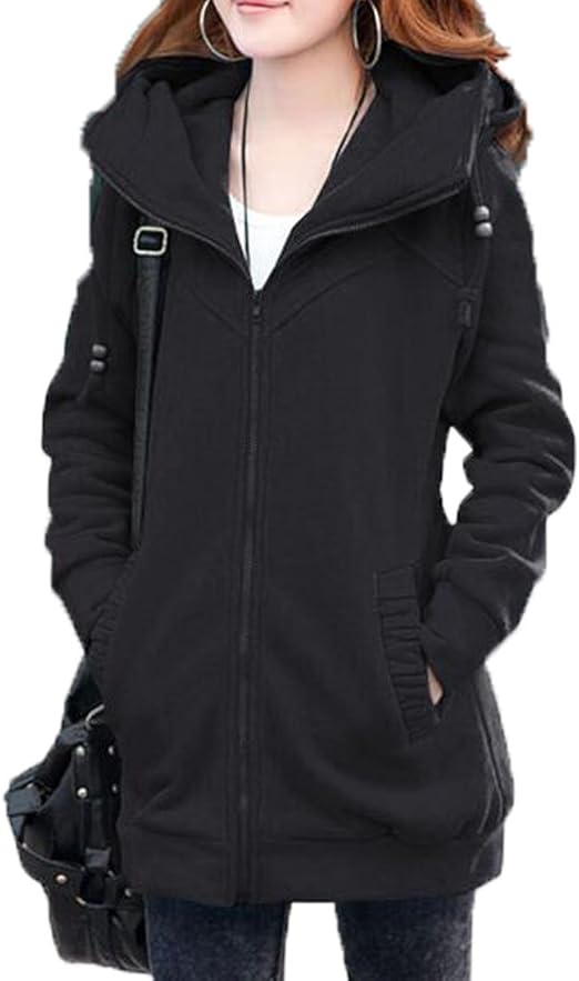 FCYOSO Women Casual Zip up Hoodies Sweatshirt Tunic Hoodie Jacket With