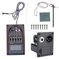 5 Band Guitar Pickup EQ Equalizer Piezo Pickup Acoustic Guitar Preamp with LCD