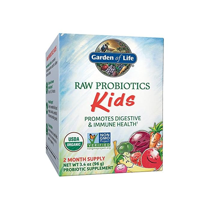 Garden of Life Raw Acidophilus and Bifidobacteria Organic Probiotic Supports Digestive Health & Immune System for Kids…