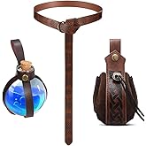 Tvoip 2Pcs Medieval Viking Belt Knight Leather Belt Bag Renaissance Pirate Accessories Medieval Costume Men Women Belt Pouch