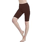Mid Rise Cotton Spandex Biker Shorts for Women – Knee-Length, Breathable Workout & Yoga Shorts, Made in USA, Sizes S–5XL