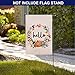 Shmbada Hello Fall Thanksgiving Day Welcome Double Sided Burlap Garden Flag, Premium Material, Seasonal Holiday Outdoor Decorative Small Flags for Home House Garden Yard Lawn Patio, 12.5 x 18.5 inch