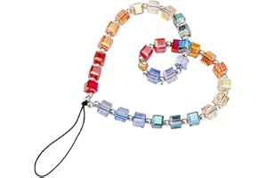 Beaded Phone Wrist Strap, Colorful Cute Digital Camera Pendant Lanyard Anti-Loss Wristlet Bracelet Phone Chain Charm Keychain