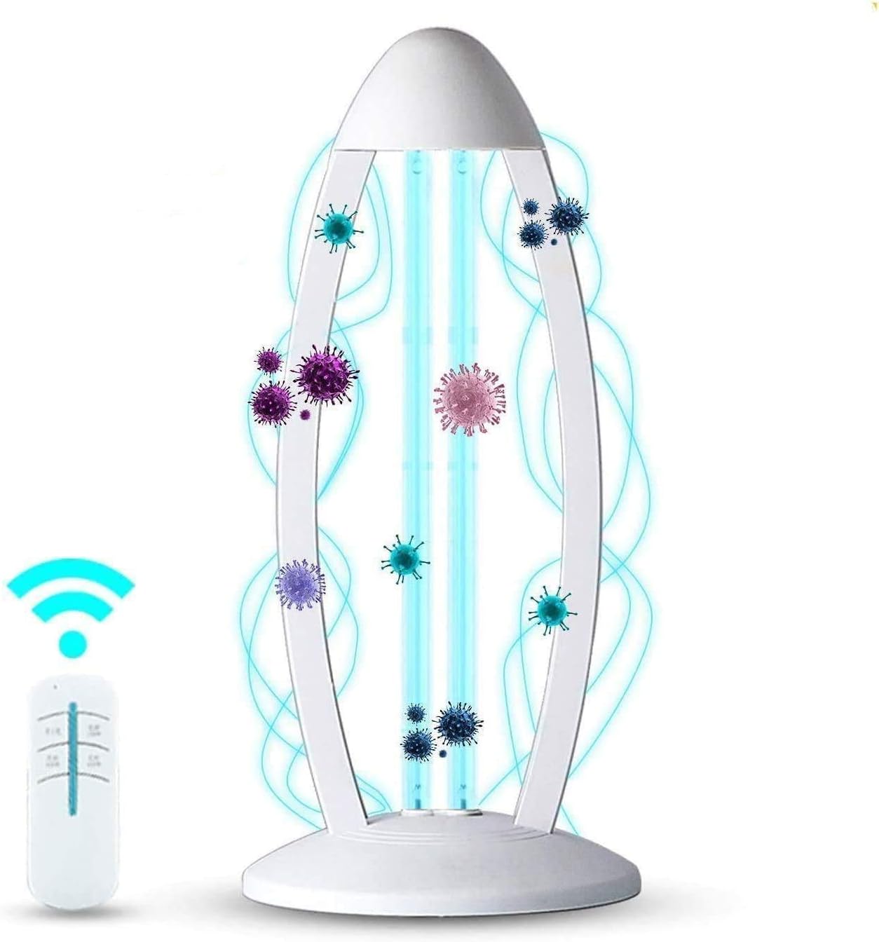 【US STOCK】UV Light Disinfection, 36 Watt UV Light Sanitizer with Remote Control UV Germicidal Light Sterilizer for Car Living Room Bedroom Household Kitchen Hotel Pet Area, Ozone Models
