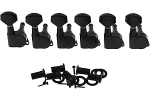 Wilkinson 6 Inline Black E-Z Post Guitar Tuners EZ Post Guitar Tuning Keys Pegs Guitar Machine Heads for Strat Tele