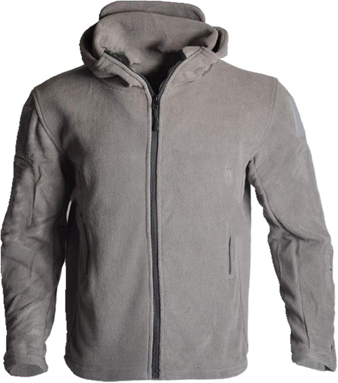 N\P Men's Warm Military Jacket Multi-Pocket Men's Hooded Jacket Gray: Amazon.co.uk: Clothing
