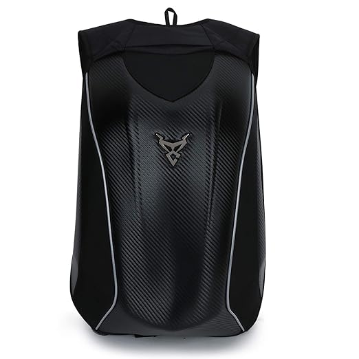 AUTOBIRD Motorcycle Backpack Hard ShellCarbon Fiber Air Flow Track Riding Drag Backpack (With Bag Rain Cover)