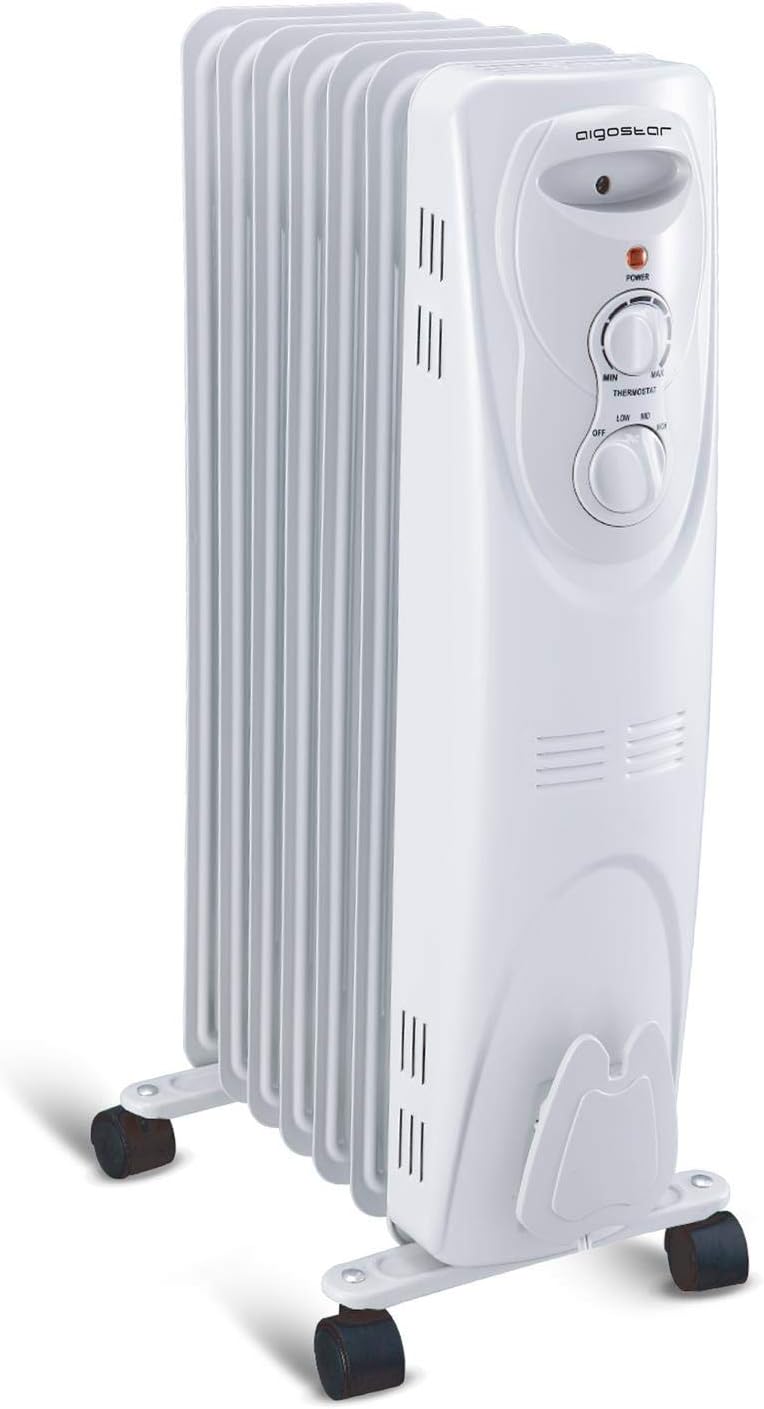 Aigostar Pangpang - 1500W Oil Filled Radiator Electric Heater 7-Fin Safe Heat 330000LCK