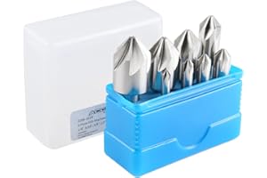 Accusize Industrial Tools 6 Flute H.S.S. Machine Countersink, 8 pc, 82 Degree, Precision Ground, 0206-1018