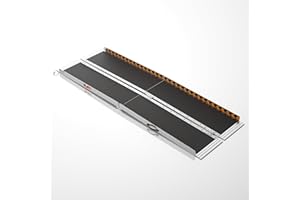 FACHNUO TOOL FACHNUO 7FT Portable Wheelchair Ramp Non-Skid Handicap Ramps Folding Wheel Chair Ramp Aluminum Threshold Ramp for Doorways, Curbs Mobility Scooter Ramps for Home, Steps 31.3'' Wide 800LBS Capacity