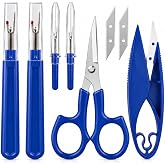 CampTek Seam Ripper &amp; Thread Remover Kit - Professional Ergonomic Stitch Cutter Tools for Quilting, Leather, Denim, Cross Stitch | Sewing Supplies with Patch Remover, Durable Sewing Kit Tools (Blue)