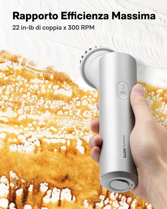 Scrubber elettrico a rotazione IPX7, spazzola per la pulizia del bagno senza fili, con 9 testine per cucina, lavello, bagno, doccia, piastrelle
