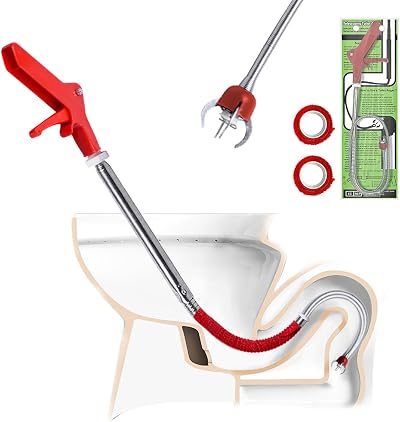 Aozzy Toilet Auger Grabber Clog Remover Tool 50 Inch Telescoping Stainless Steel