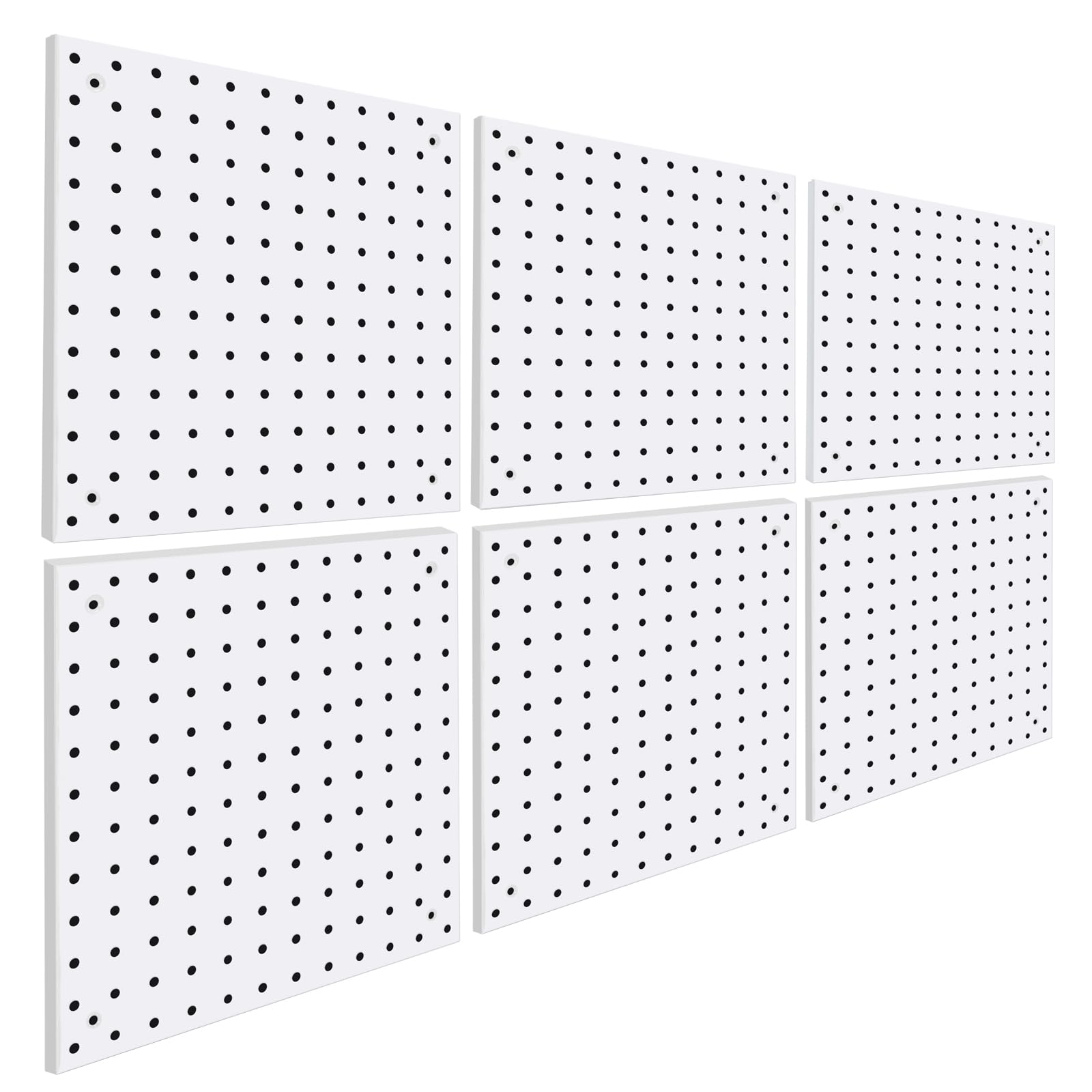 Photo 1 of Daanxw 6 Pack Steel Peg Board,Universal 1/8 and 1/4 Pegboard Accessories,Ideal for Garage Tool Storage, Office Organization, Craft Room, Kitchen etc. (White, 6-12X12)