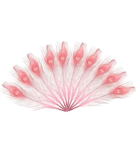 Plumas De Ojo De Pavo Real Teñidas De Púrpura - 12 Piezas, Longitud 30-35 Pulgadas, Ideales Para Manualidades