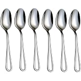 HISSF Teaspoons Stainless Steel 18/0 Tea Spoons 6 Pcs, 6.29 Inches