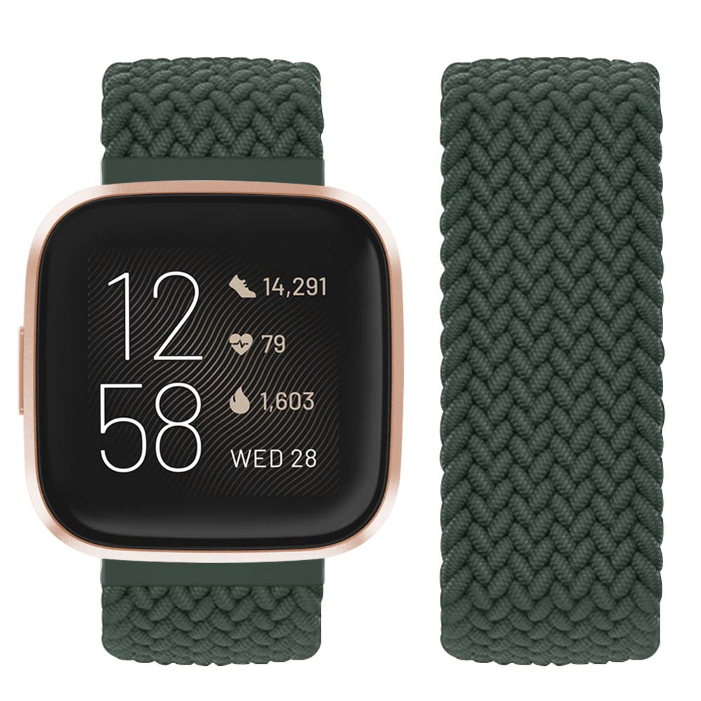 Vozehui Compatible with Fitbit Versa Strap/Fitbit Versa 2 Strap, Elastic Breathable Soft Nylon Kinitting Sport Replacement Band for Fitbit Versa 2/Fitbit Versa/Versa Lite, Women Men