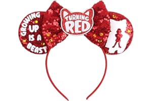 Atvscay Turn Red Panda Costume Headbands FurryTurn Red Panda Ear Headband Party Decoration For Halloween Men& Women
