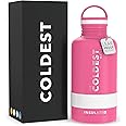 Coldest Insulated Water Bottle with Handle Lid | Leak Proof, Insulated Modern Stainless Steel, Triple Walled, Sport Thermos Bottles, Metal Flask | 64oz
