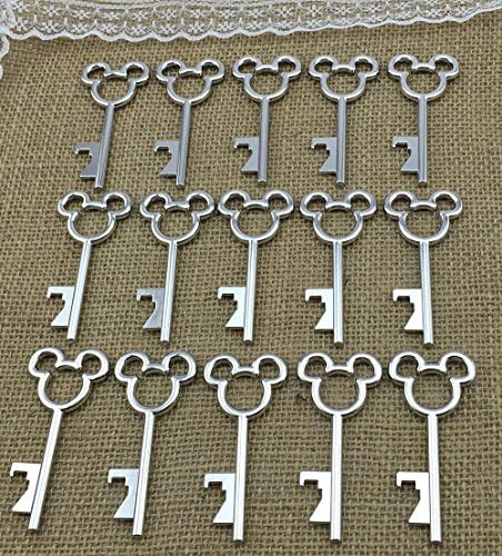 100 Antique Skeleton Key Bottle Opener Silver Wedding Favor Bridal Shower Gift Steampunk Decoration Birthday Party Alice in Wonderland