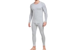 wirarpa Men's Cotton Long Johns Thermal Underwear Set Base Layer Lightweight Long Sleeve Top and Bottom