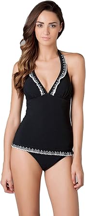 white halter tankini top