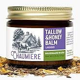 Chaumiere Herb Infused Organic Grass Fed Beef Tallow Honey Balm - Face Moisturizer with Raw Honey & Natural Herbs - Whipped Cream for Dry & Sensitive Skin - 2.5 oz (Lavender)