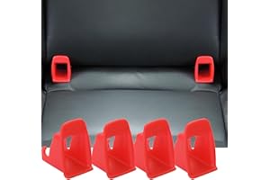 JHYSHAN ISOFIX Interface Belt Latch Guide,2 Pcs Car Seat ISOFIX Interface Buckle Fixed Guide Groove Seat Belt Bracket Connector,Red