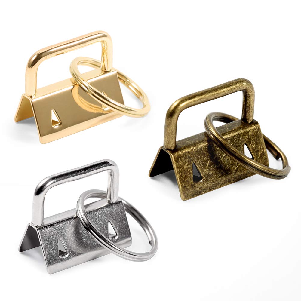 SPEEDWOX 25 Pcs Key Fob Hardware Mixed Set with Key Rings Ribbon Webbing 1 Inch — image 1